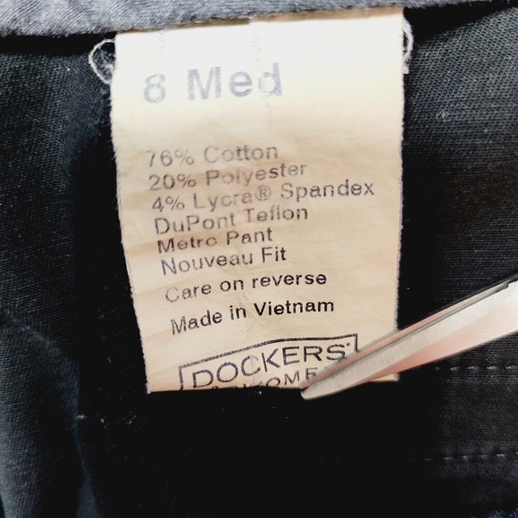Dockers Womens Metro Fit‎ Pants Black Size 8 Medium Stretch Cotton Blend - Picture 7 of 8